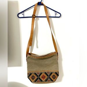 Woven Vintage Fossil Crossbody Bag/Purse